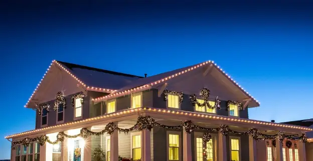 Holiday Lights Installation on Home in Northwest Arkansas.