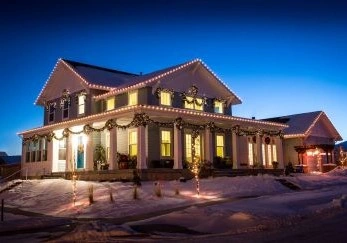 holiday lighting installation