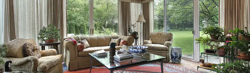 Living room with clear windows.