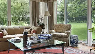 Living room with clear windows.