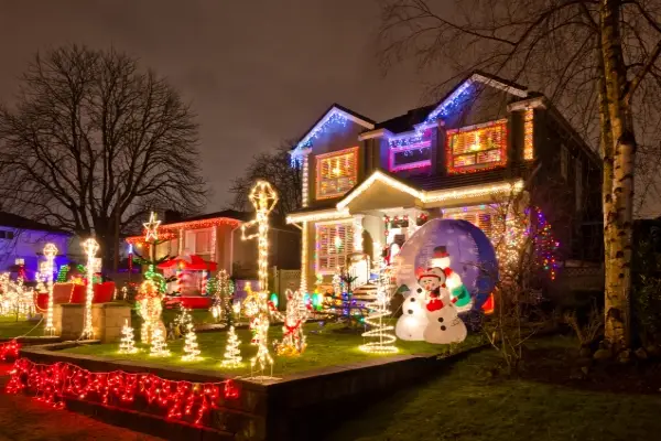 Holiday house lighting.